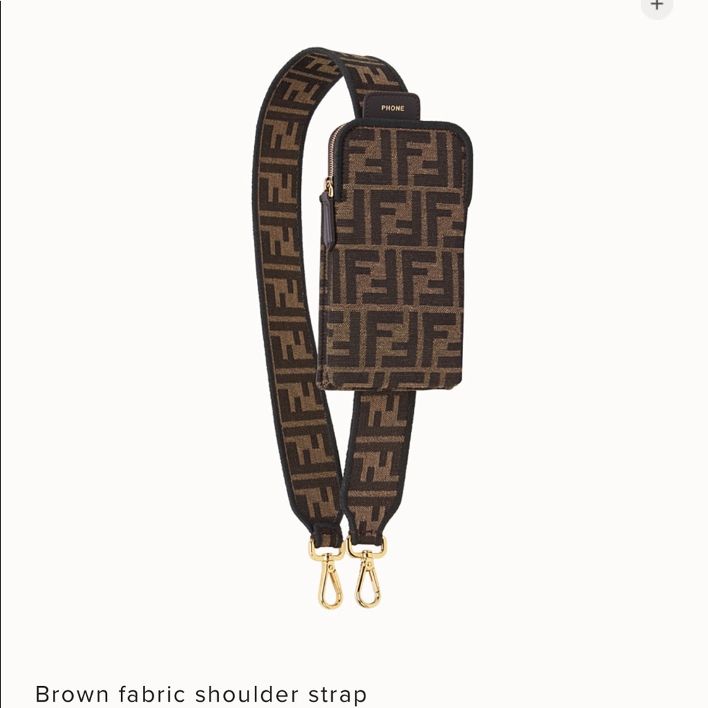 FENDI Strap You - Brown fabric shoulder strap
